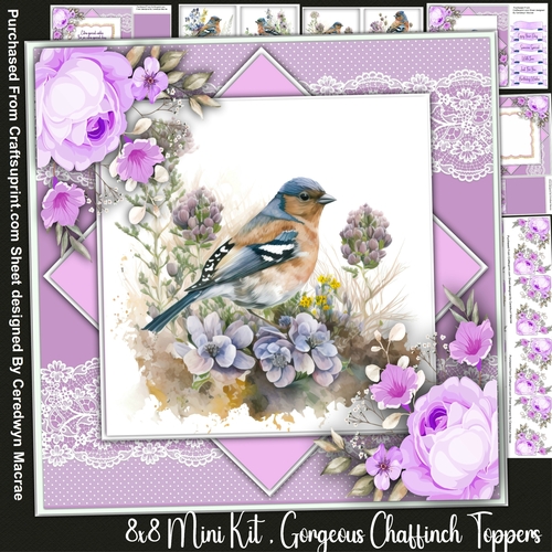 8x8 Mini Kit ,Gorgeous Chaffinch Toppers 4