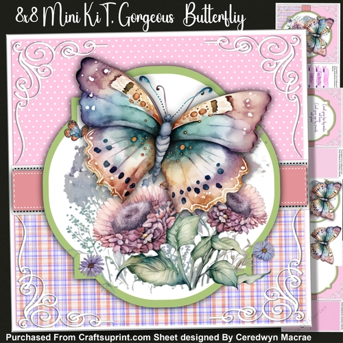 8x8 Mini Kit, Gorgeous Birthday Butterflies 