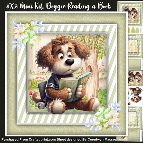 8x8 Mini Kit, Doggie Reading a Book