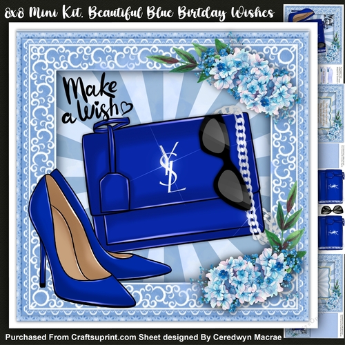 8x8 Mini Ki, beautiful Blue Birthday Wishes