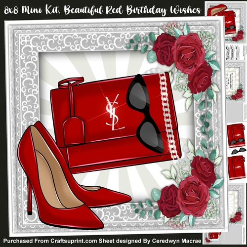 8x8 Mini Kit, Beautiful Red Birthday Wishes