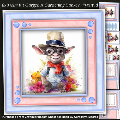 8x8 Mini Kit, Gorgeous Gardening Donkey, Pyramid