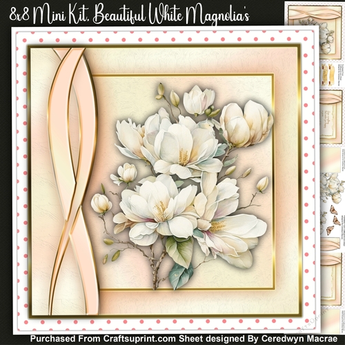 8x8 Mini Kit , Beautiful White Magnolias 