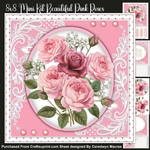 8x8 Mini KIt, Beautiful Pink Roses