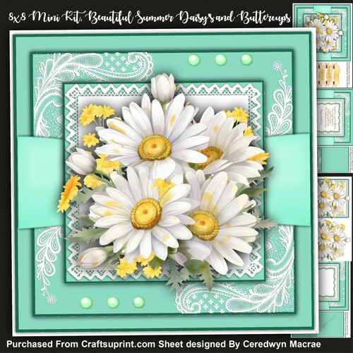 8x8 Mini Kit, Beautiful Summer Daisys and Buttercups