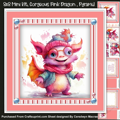 8x8 Mini Kit, Gorgeous Pink Dragon , Pyramid