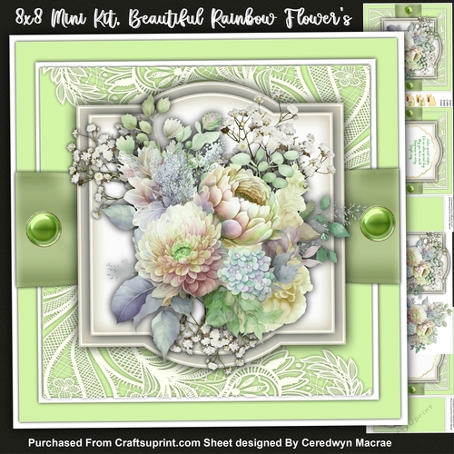 8x8 Mini Kit, Beautiful Rainbow Florals
