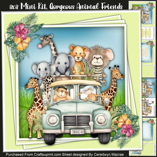 8x8 Mini Kit, Gorgeous Animal Friends