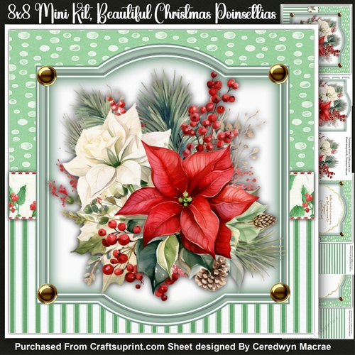 8x8 Mini Kit , Beautiful Christmas Poinsettias