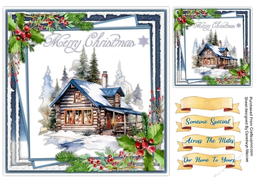 8x8 Quick Card The Christmas Cabin 1