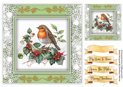 8x8 Quick Card The Christmas Robin 1