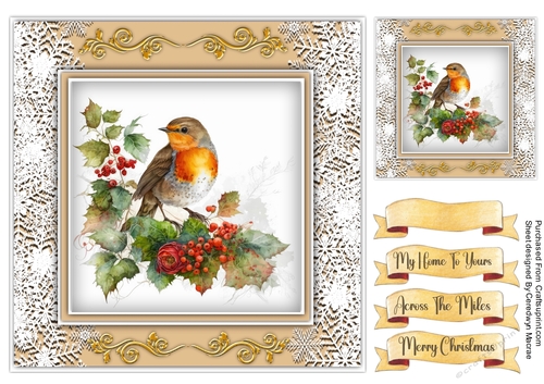 8x8 Quick Card The Christmas Robin  3