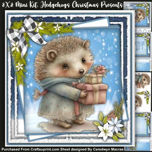 8x8 Mini Kit, Hedgehogs Christmas Presents