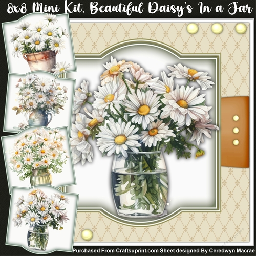 8x8 Mini Kit Beautiful Daisys In a Jar