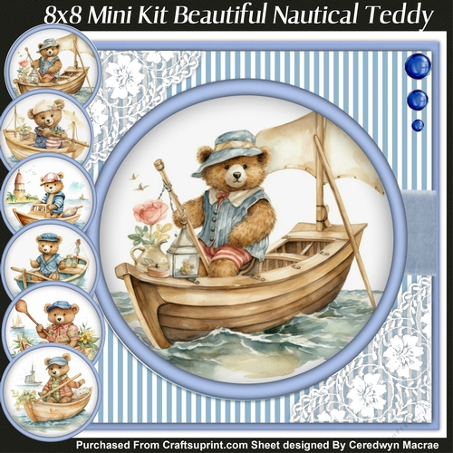 8x8 Mini Kit Beautiful Nautical Teddy