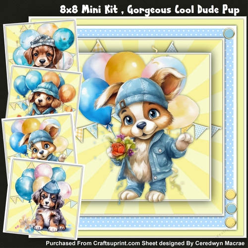 8x8 Mini Kit, Gorgeous Cool Dude Pup