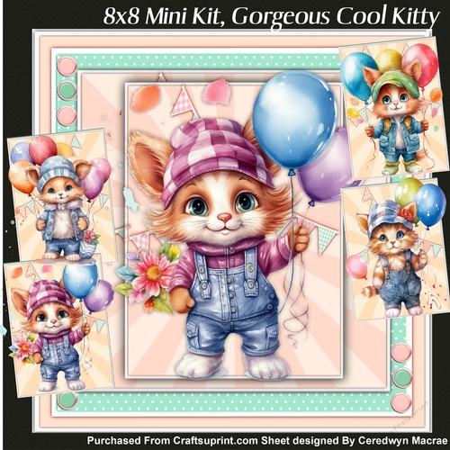 8x8 Mini Kit, Gorgeous Cool Kitty