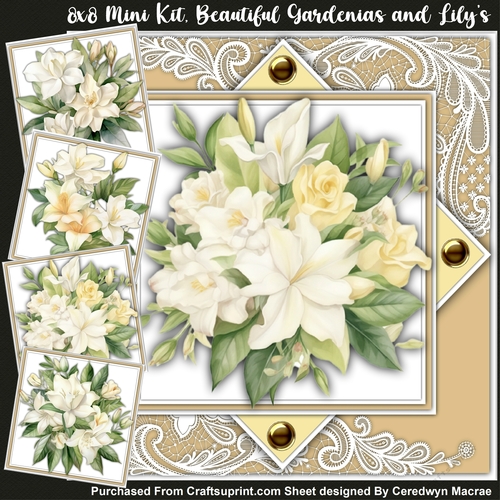 8x8 Mini Kit, Beautiful Gardenias and Lilys