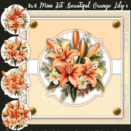 8X8 Beautiful Orange Lilys