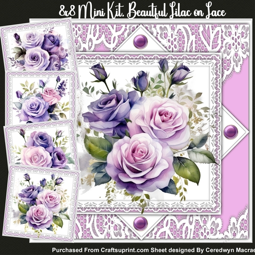 8x8 Mini kit, Beautiful Lilac on Lace 
