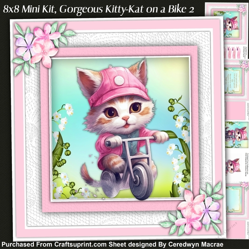8x8 Mini Kit, Gorgeous Kitty-Kat on a Bike 2