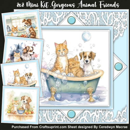 8x8 Mini Kit, Gorgeous Animal Friends