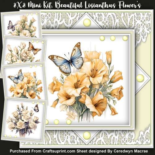 8x8 Mini Kit, Beautiful Lisianthus Flowers 