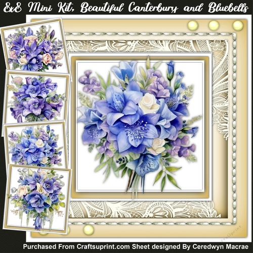 8x8 Mini Kit, Beautiful Canterbury and Blue Bells