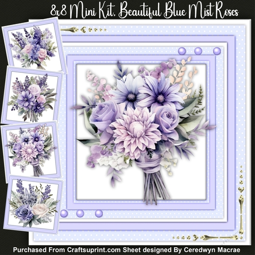 8x8 Mini Kit, Beautiful Blue Mist Roses