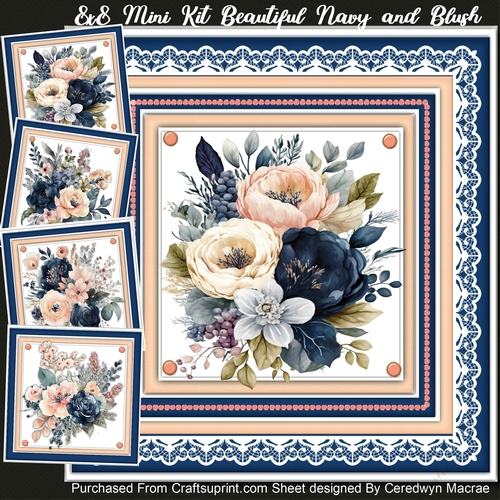 8x8 Mini Kit Beautiful Navy and Blush