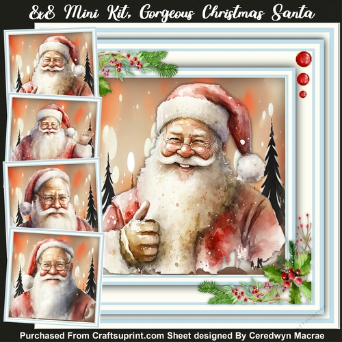 8x8 Mini Kit, Gorgeous Christmas Santa