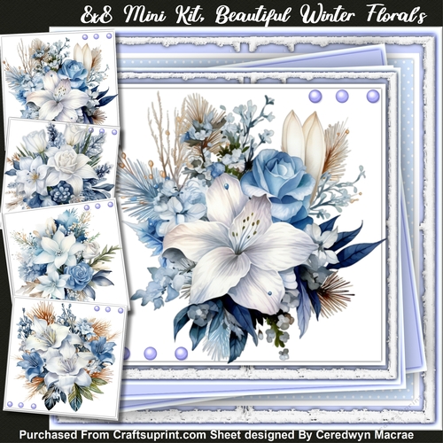 8x8 Mini KIt, Beautiful Winter Florals