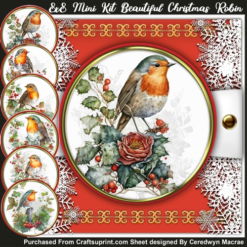8x8 Mini Kit, Beautiful Christmas Robin
