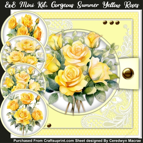 8x8 Mini Kit, Gorgeous Summer Yellow Roses