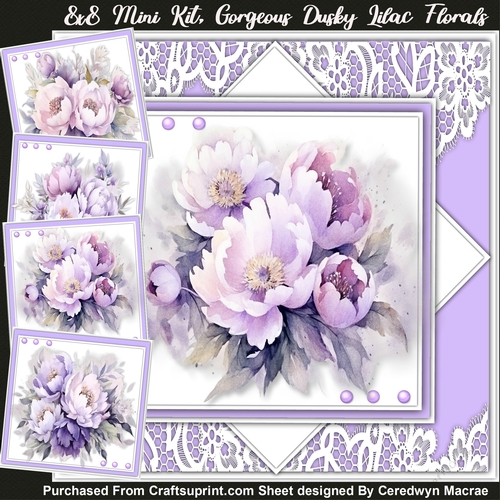 8x8 Mini Ki, Gorgeous Dusky Lilac Florals