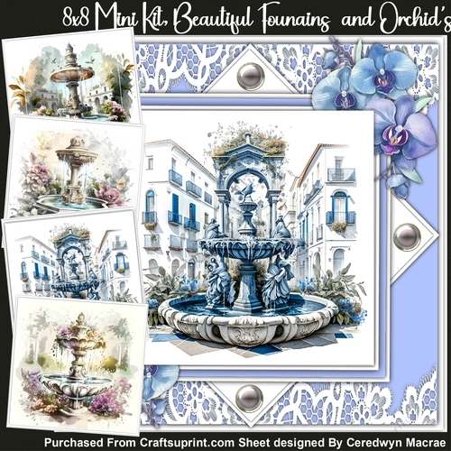 8x8 Mini Kit, Beautiful Fountains and Orchids  