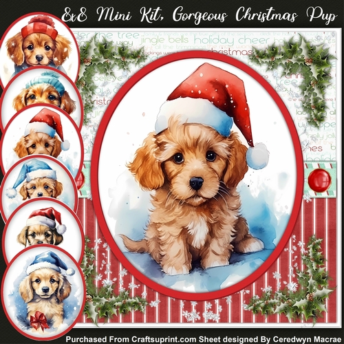 8x8 Mini Kit, Gorgeous Christmas Pup