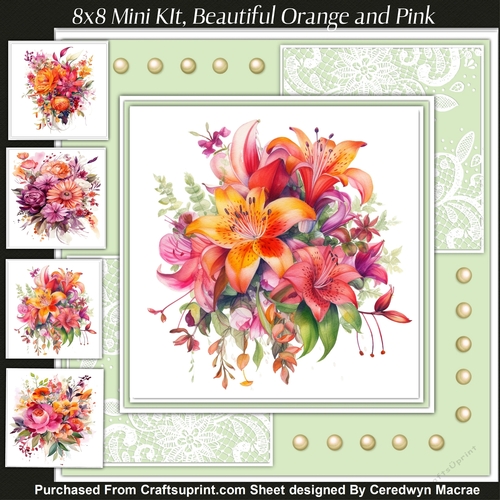 8x8 Mini Kit, Beautiful Orange and Pink 
