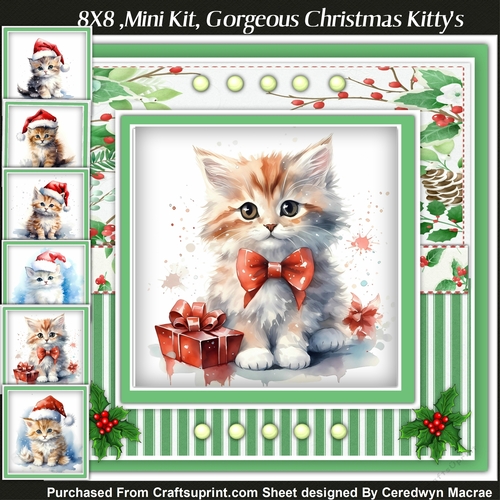 8x8 Mini Kit, Gorgeous Christmas Kittys