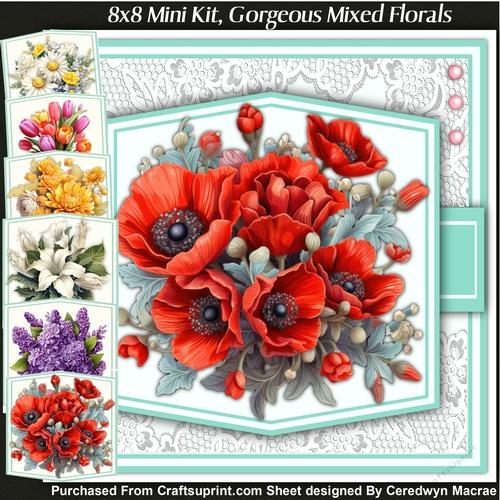 8x8 Mini Kit, Gorgeous Mixed Florals
