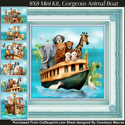 8x Mini Kit, Gorgeous Animal Boat