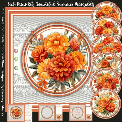 8x8 Mini KIt, Beautiful Summer Marigolds