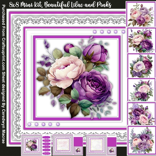 8x8 Mini Kit, Beautiful Lilac and Pinks