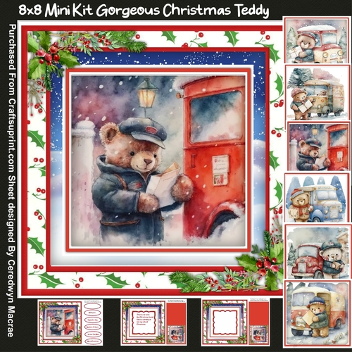 8x8 Mini Kit, Gorgeous Christmas Teddy
