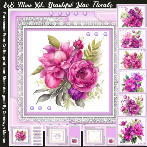 8x8 Mini Kit, Beautiful Lilac Florals 