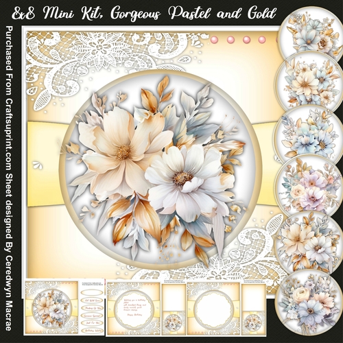 8x8 Mini Kit Gorgeous Pastel and Gold