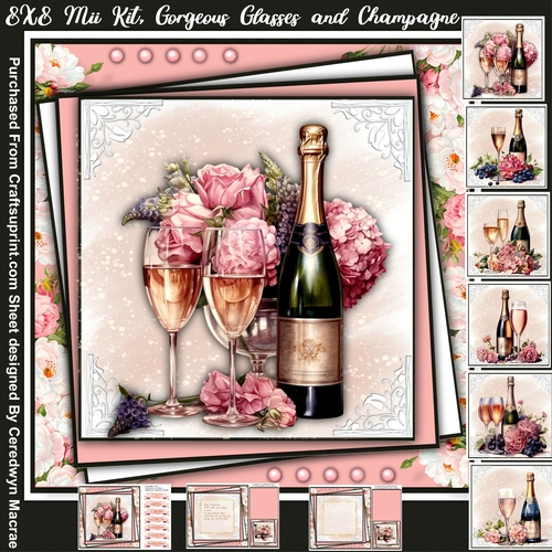 8x8 Mini Kit, Gorgeous Glasses and Champagne