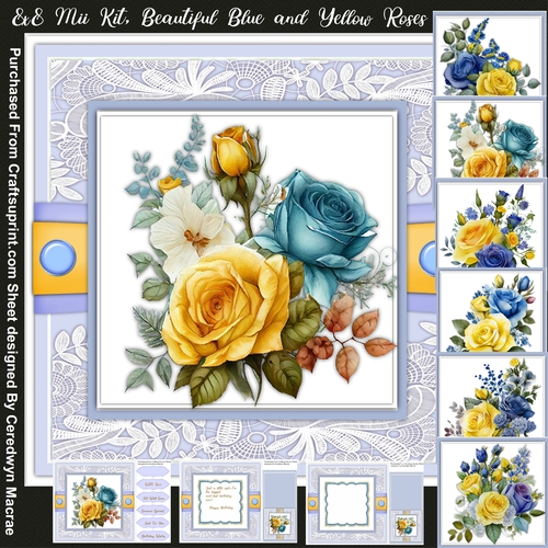 8x8 Mini Kit Beautiful Blue and Yellow Roses