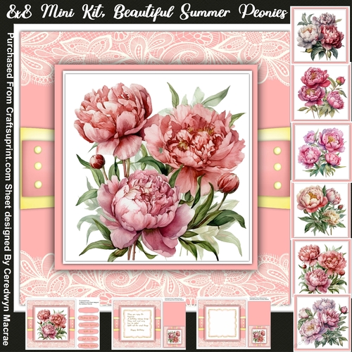 8x8 Mini Kit, Beautiful Summer Peonies