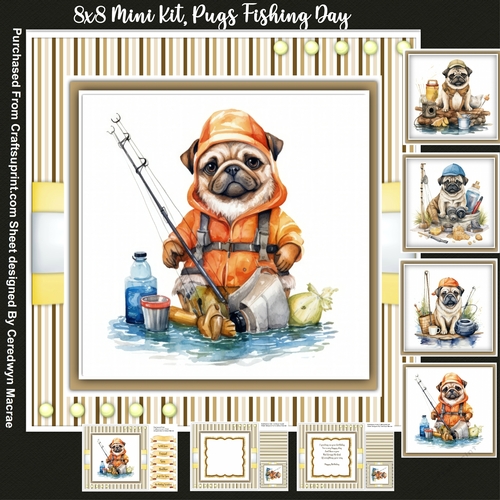 8x8 Mini Kit, Pugs Fishing Day